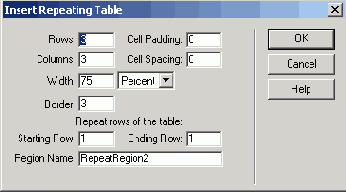  Repeating Table  
